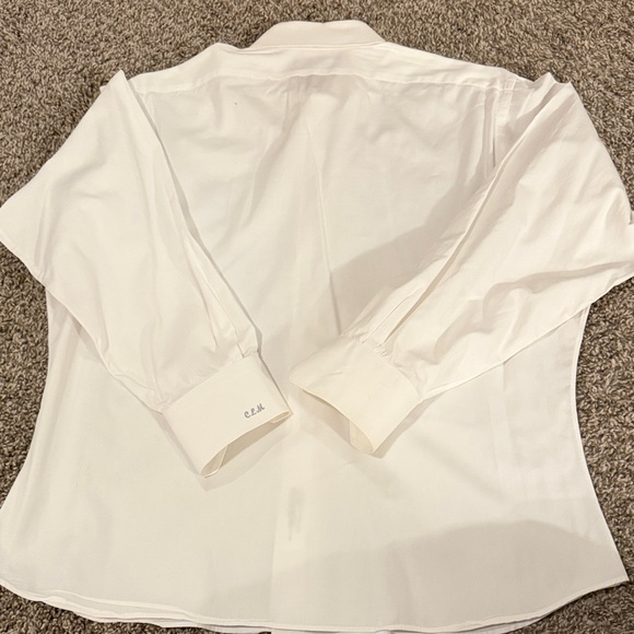 Classic White Men's Long Sleeve Button Up Dress Shirt - Picture 6 of 6